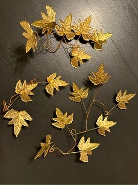 Set of three (3), brass HOMCO leaf clusters